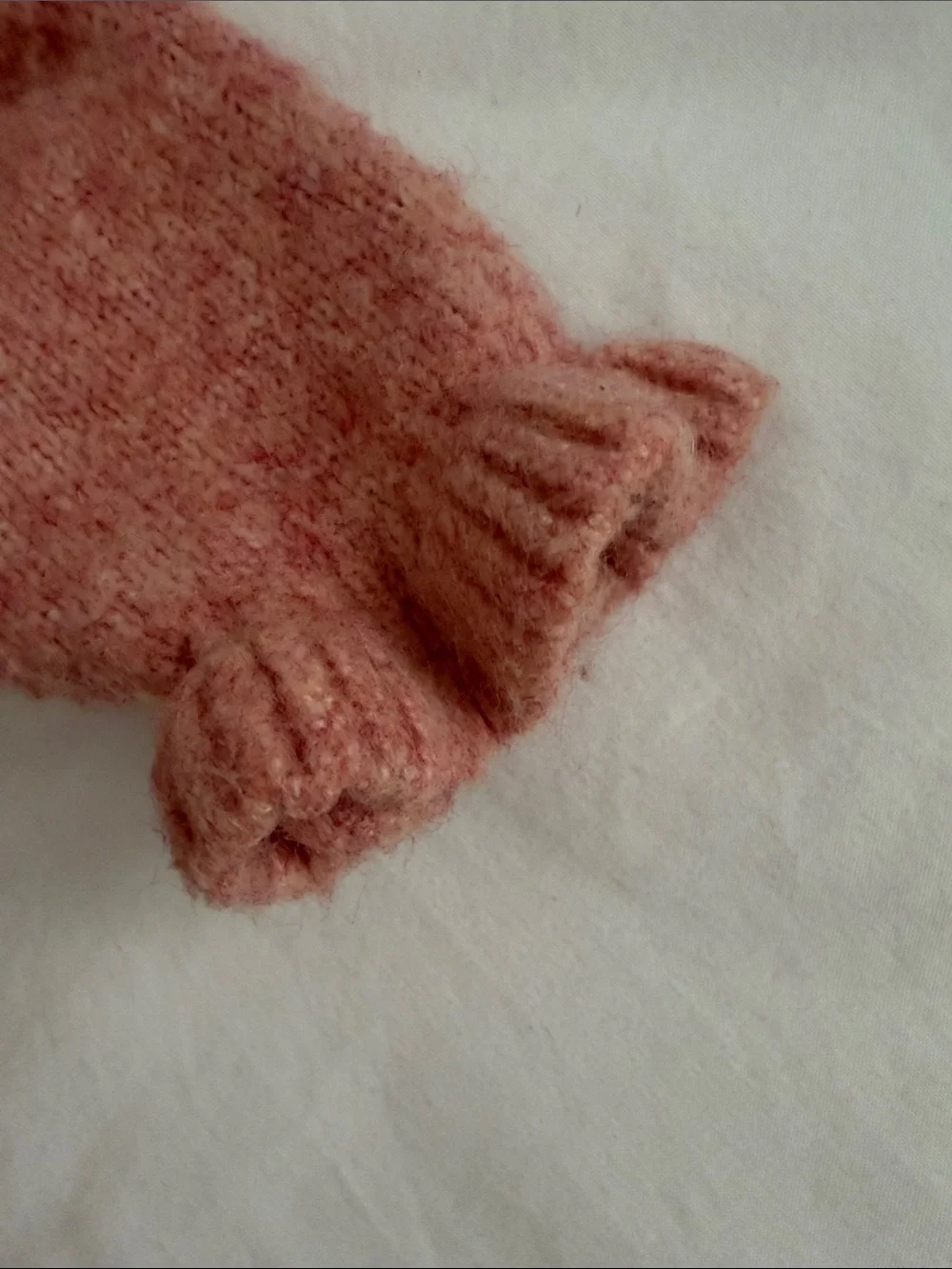 Zara and bush peach and Cream Knit Bear Sweater size 6-9months
